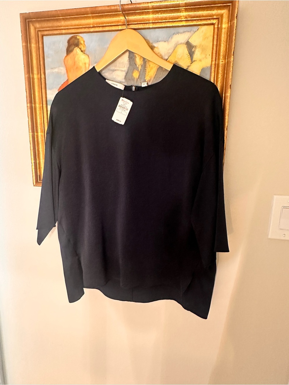 Vince Blue Silk Relaxed Crewneck Blouse